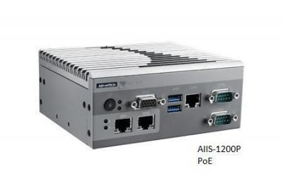 AIIS-1200P-S6A1E PC industriel pour application de vision, N3160 1.6G, 2 PoE, 1 LAN, 4 USB3.0, 2 COM, DIO