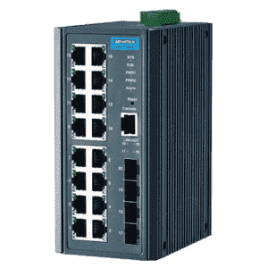 EKI-7720E-4F-AE Switch Rail DIN industriel 16 ports FE  + 4 Fibre SFP Managé