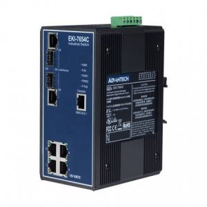 EKI-7654C-AE Switch Rail DIN industriel 4 ports + 2 x 1Gb Managé