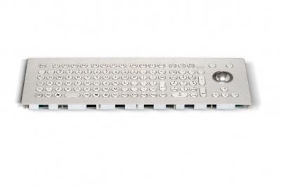 Clavier durci en inox 105 touches avec trackball 38mm montage en panneau