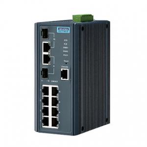 EKI-7710E-2C-AE Switch Rail DIN industriel 8 ports  + 2 x 1Gb Managé