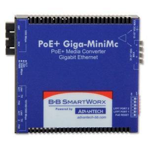 BB-857-11912 Convertisseur fibre optique, PoE+ Giga-MiniMc LFPT, 2 RJ45 + SX-MM850-SC