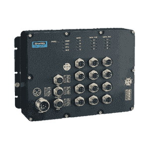EKI-9512-P0IDH10E Switch application ferrovière12* M12 X 1G et 8 ports PoE Port HV