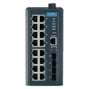 EKI-7720G-4FI-AE Switch Rail DIN industriel 16 ports Gb  + 4 Fibre SFP Managé -40°C 75°C