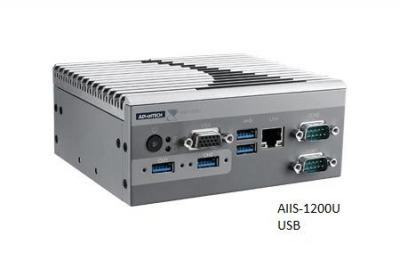 AIIS-1200P-S6A1E PC industriel pour application de vision, N3160 1.6G, 2 PoE, 1 LAN, 4 USB3.0, 2 COM, DIO