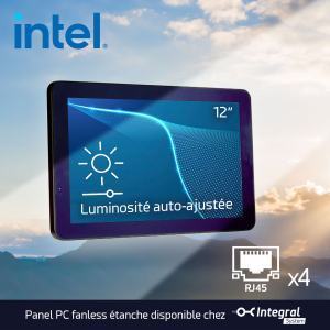 IPPC-1211-B01 Panel PC 12.1" TFT WXGA 16: 9 industriel avec Processeur Intel Atom E3845 1,91 GHz, écran multi-touch, 4 Go DDR3L, 4 x Lan, 1 x COM