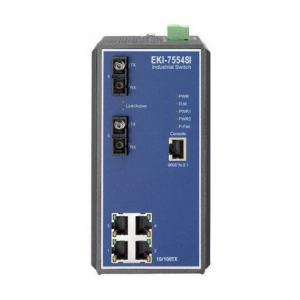 EKI-7554SI-AE Switch Rail DIN industriel 4 ports + 2 FO SM managé -40°C +75°C