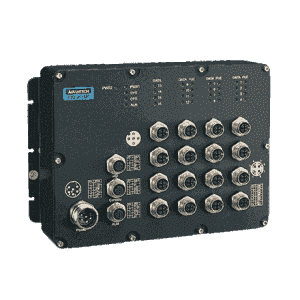 EKI-9516-P0IDL10E Switch application ferrovière 16* M12 X 1G Port et 12 ports PoE Port L