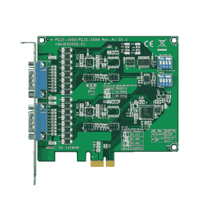 PCIE-1602B-AE Carte PCIex1, 2-ports RS-232/422/485, protection surtension 1000V