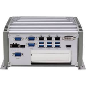 NISE-3900P2E-WOA PC Fanless puissant compatible processeur 8 et 9ème génération, Q370, DP, DVI-D, HDMI, 3xGbit LAN, 4xUSB 2.0, 6xUSB 3.1, 4xCOM, 2.5" SATA HDD Bay, M.2, SIM, 1xMini-PCIe, 1xPCIe x4 / 1xPCI, 9...30V DC-In Sans audio