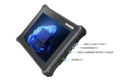 R8-STD Tablette durcie 8" Durabook avec  8Go/128GB, Wifi 6E, Bluetooth, USB lisible au soleil