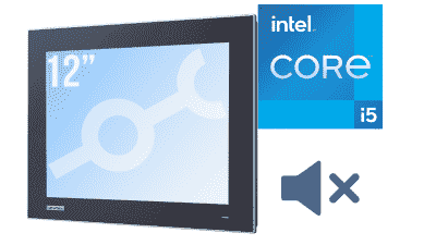 Panel PC  tactile résistif 12" 4:3 fanless avec intel core i5 sans son