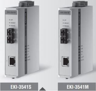 EKI-3541S-AE Switch industriel, 10/100T(X) to Single-Mode Fiber Media Converter