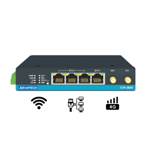 Routeur 4G et WiFi industriel avec 4 x LAN, 1 x RS232, 1 x RS485, 1 DI/DO, -40 +75 °C