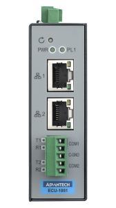 ECU-1051 Passerelle industrielle IIoT compatible WISE-EdgeLink x2 LAN & x2 Série Option Sans Fil