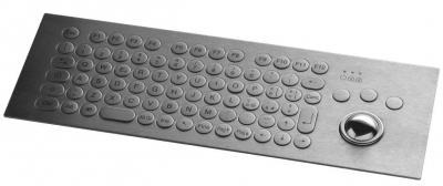 Clavier inox rétroéclairé 81 touches rondes  ø17mm avec trackball