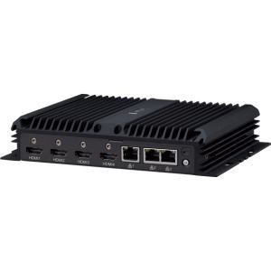 NISE70-T02 PC industriel compact avec Intel® CoreTM i5 1145G7E avec 4 x HDMI, 3 x LAN, 4 x USB, 2 x ports séries