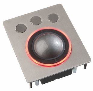 Trackball industrielle montage en panneau 50mm de diamètre "Chameleon" - Rétro-éclairage avec haloRGB Etanchéité: IP68