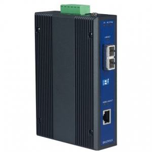 Switch industriel, GbE to SFP fiber media converter w/Température étendue