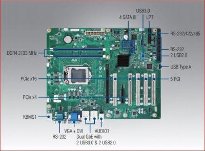 ADVANTECH-RACK19-705-i5-W10 PC rack industriel 19" 4U, carte mère industrielle i5-6500, Windows 10 IOT Enterprise