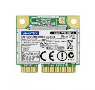 EWM-W151H01E Carte d'extension sans fil, Advantech 802.11bgn RTL8188EE 1T1R, 1-antenna