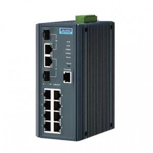 EKI-7710G-2CI-AE Switch Rail DIN industriel 8 ports Gb + 2 x combo 1Gb Managé -40°C 75°C