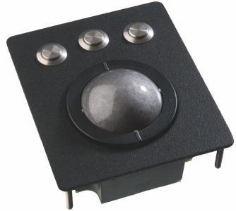 Trackball industrielle / Trackball - montage en panneau - Boule technologie laser de 50mm - Boutons IP65 - Face avant noire - 100 x 116 x 40 mm - IP65