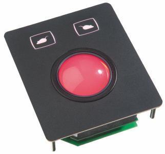 TCL50F1 Trackball industrielle montage en panneau 50mm de diamètre "Chameleon" - Rétro-éclairée - Plaque noire Etanchéité: IP65