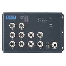 EKI-9510G-2GH-AE Switch ethernet M12 EN50155 avec 8 ports 10/100/1000Mbps + 2 ports 10/100/1000Mbps bypass non administrable