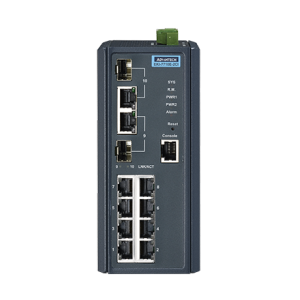 EKI-7710E-2CI-BE Switch Ethernet industriel managé avec 8 ports 10/100Mbps + 2 x SFP (-40 à +75°C)
