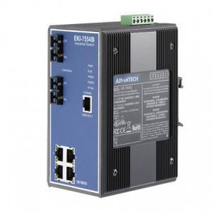 EKI-7554SI-AE Switch Rail DIN industriel 4 ports + 2 FO SM managé -40°C +75°C