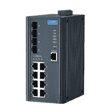 Switch Rail DIN industriel 8 x Gb + 4 x FO Managé -40°C 75°C