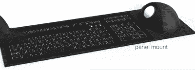 KSGE103B0001-WLED Clavier étanche IP67 QWERTY, pavé numérique, avec trackball encastrable