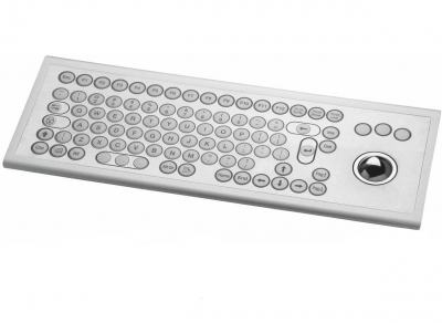 CKI85R15F-TI Clavier inox 85 touches rondes ø15mm avec trackball inox montage par l'avant