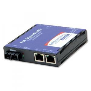 Convertisseur fibre optique, PoE Giga-MiniMc LFPT, 2 RJ45 + LX-SM1310-SC