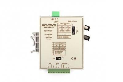 RD300-OF Convertisseur de média : RS232/422/485 <-> FO multimode (silice, connectique ST), format rail din