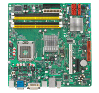 Carte mère industrielle Core2Duo mATX avec VGA/DVI/2COM/Ethernet