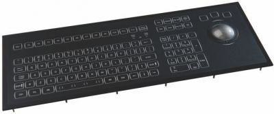 KSMX106B1USB-WLED Clavier industriel rétro-éclairé par LED encastrable + cadre 106 touches "Duralight" - Boule industrielle laser 50mm Etanchéité: IP67 Interface USB US: QWERTY