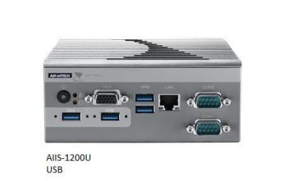 AIIS-1200P-S6A1E PC industriel pour application de vision, N3160 1.6G, 2 PoE, 1 LAN, 4 USB3.0, 2 COM, DIO