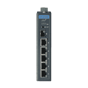 EKI-2706G-1GFPI-BE Switch ethernet Rail Din 5 ports 10/100/1000Mbps (4 PoE) + 1 SFP  non administrable -40 ~ 75 °C