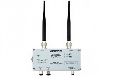 Point d'accès, bridge WiFi et répéteur WDS (a/b/g/h), boîtier durci, 2 ports Ethernet, 2 antennes