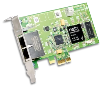 Carte PC PCI Express compact- x2 RJ45 Ethernet temps réel