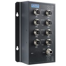 Switch ethernet 8 ports PoE 10/100Mbps format M12 EN50155 72-110 V