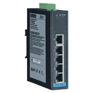 EKI-2525-BE Switch rail DIN industriel 5 ports Ethernet 10/100 Mbps en boîtier métallique et alimentation redondante
