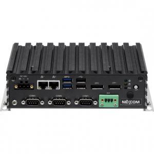 NISE-108 PC Fanless connectique face avant Celeron J3455E Quad core avec 4xUSB, 2xLAN et 3xCOM