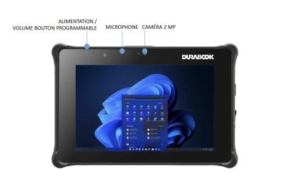 R8-STD Tablette durcie 8" Durabook avec  8Go/128GB, Wifi 6E, Bluetooth, USB lisible au soleil