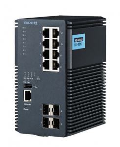 EKI-9312-C0ID42E Switch industriel manageable 8 ports 1Gbps, 4 ports Fibre SFP, températures étendues