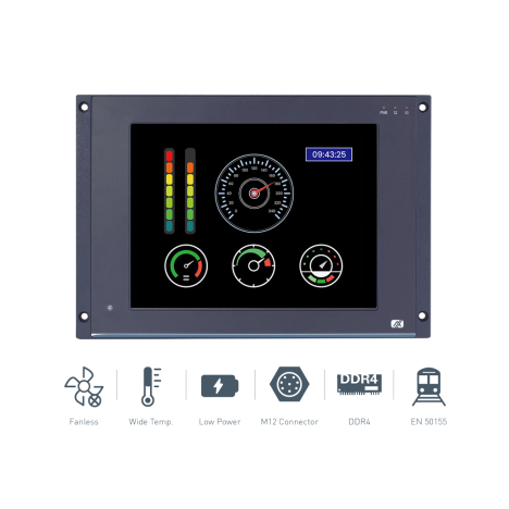 Panel PC 12,1" IP65 CAN Bus EN 50155 pour l'embarqué et le ferrovière