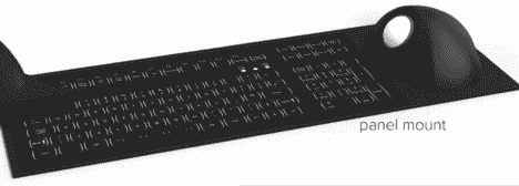 Led backlit waterproof Cyrillic QWERTY keyboard with ergonomic trackball Panel Mount