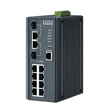 Switch Ethernet industriel managé avec 8 ports 10/100Mbps + 2 x SFP (-40 à +75°C)